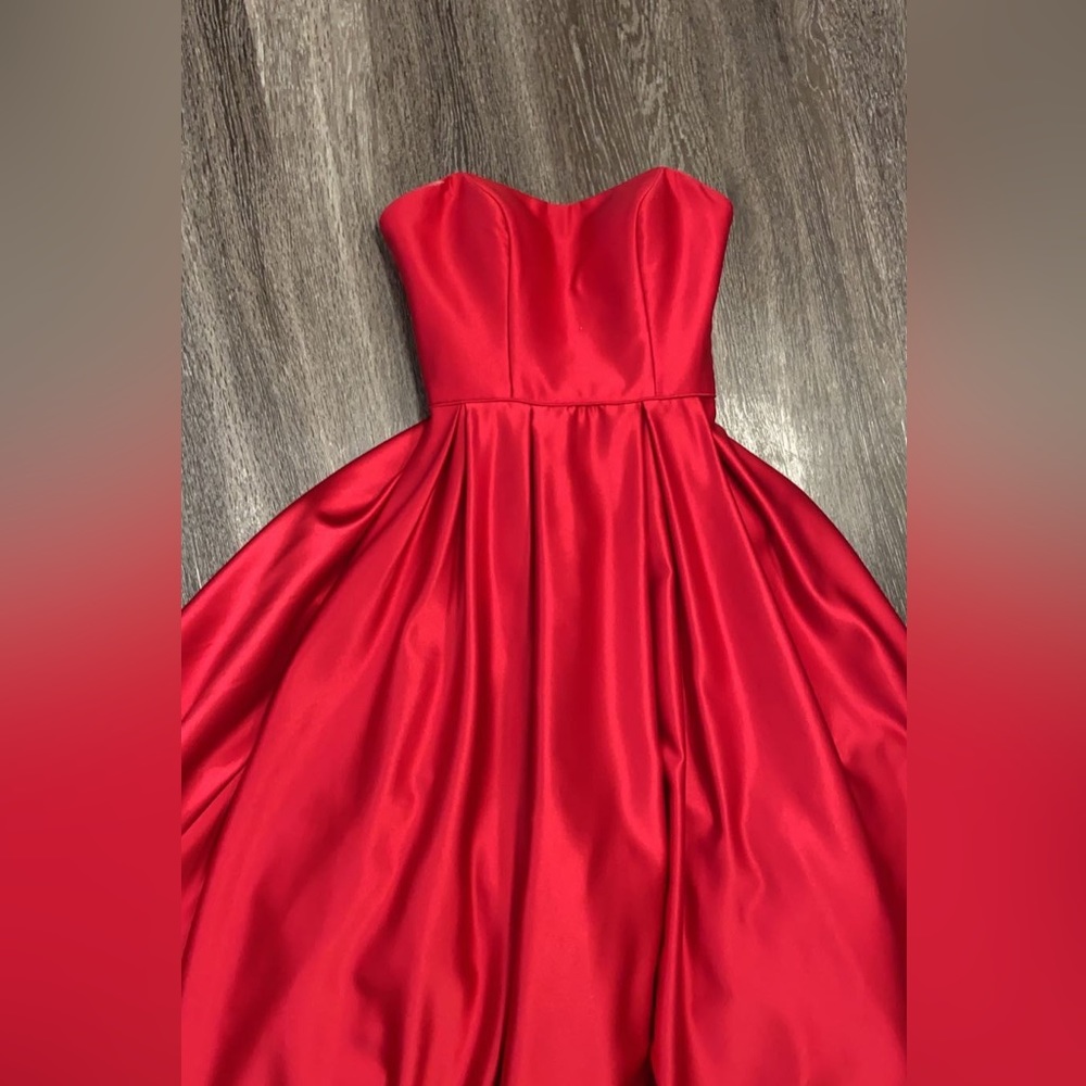 Stunning Strapless Red Ball Gown